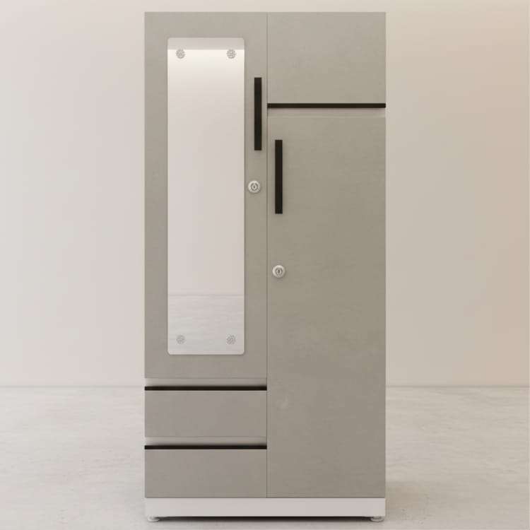 Matte Finish Modern Almirah with Mirror and Storage